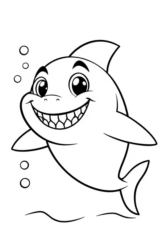 Smiling Shark Coloring Sheet