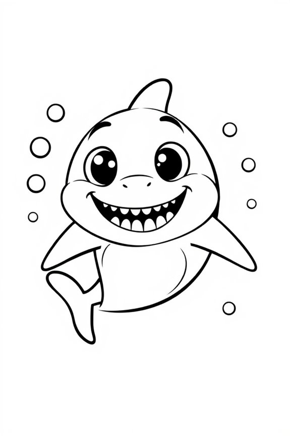 Cartoon Shark Coloring Sheet
