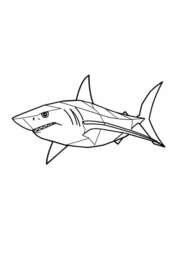 Geometric Shark Coloring Sheet
