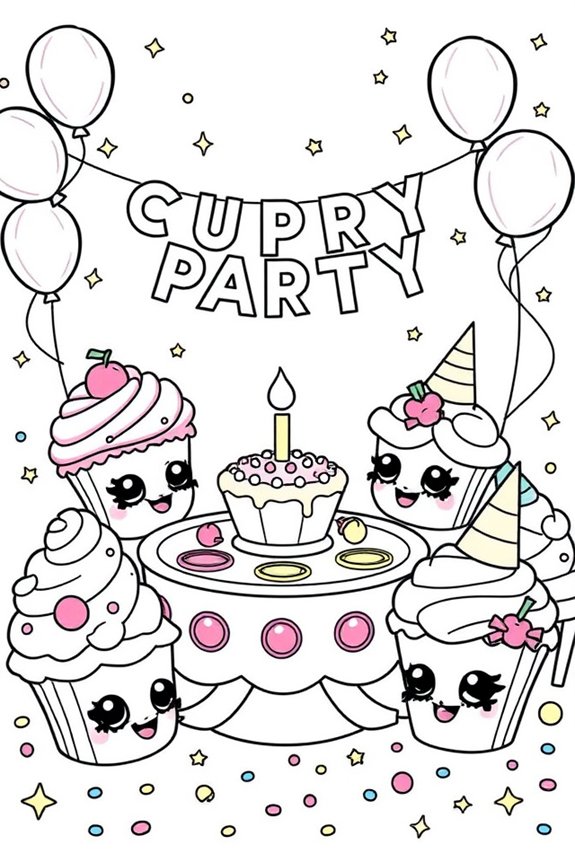 Shopkins Cupcake Party Coloring Sheet