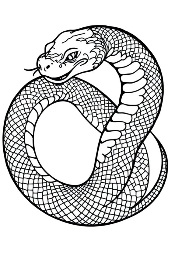 Coiled Snake Coloring Sheet
