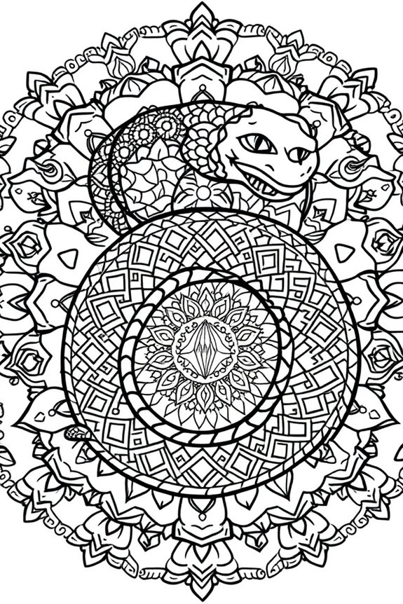 Mandala Snake Coloring Sheet