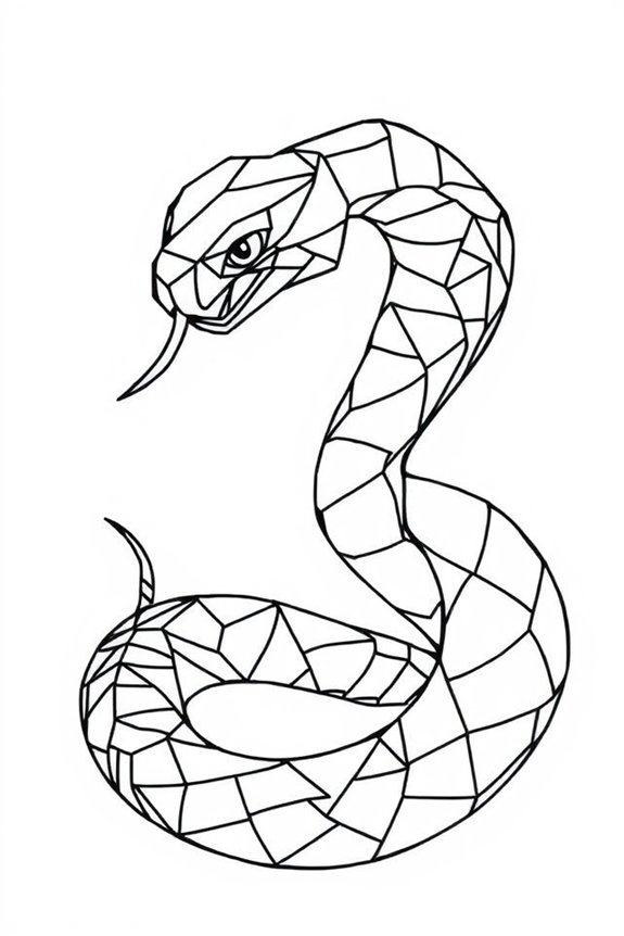 Geometric Snake Coloring Sheet