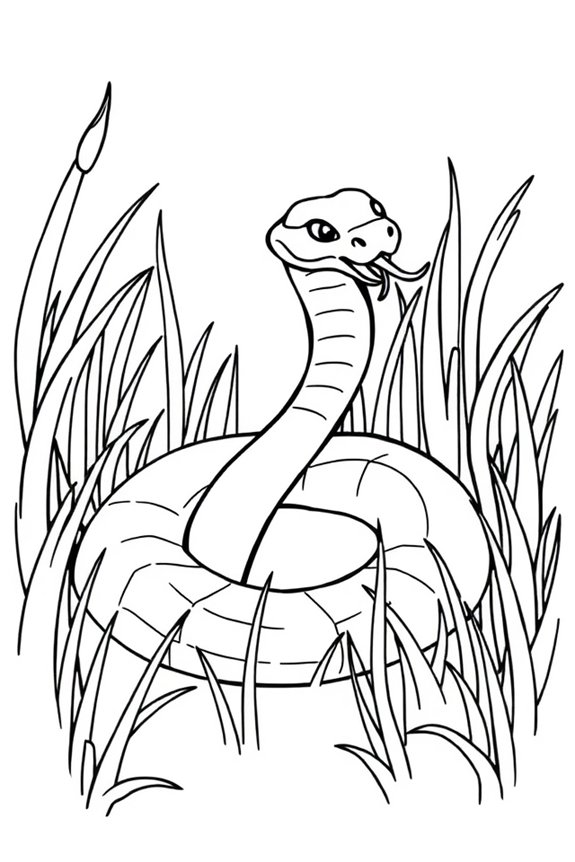Snake in the Grass Coloring Sheet