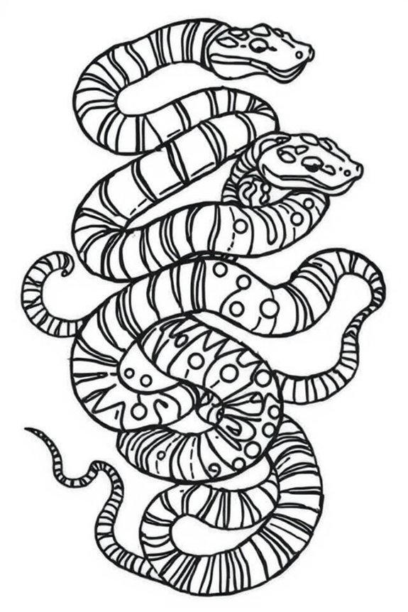 Colorful Snake Patterns Coloring Sheet