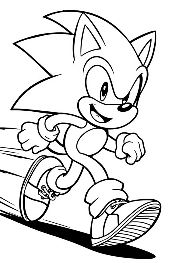 Sonic Running Coloring Sheet