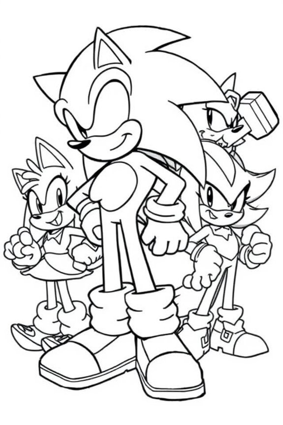 Sonic and Friends Coloring Sheet
