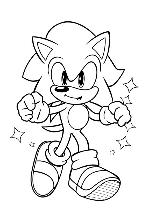 Sonic the Hedgehog Line Art Coloring Sheet