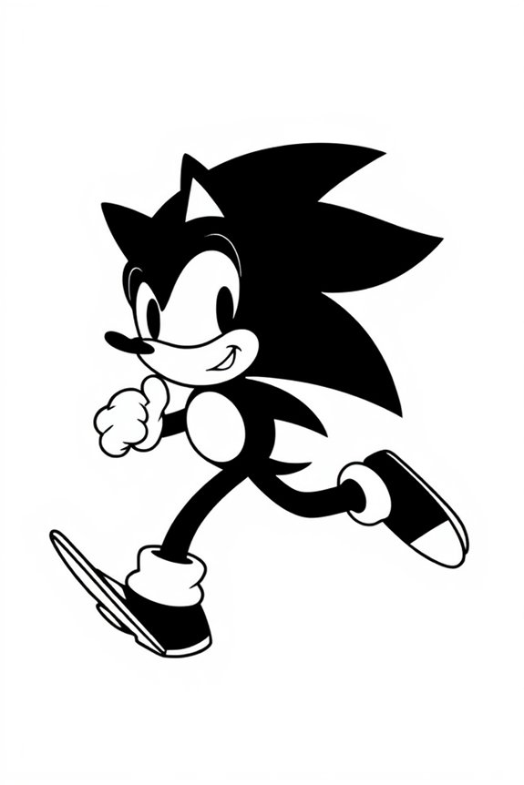Simple Sonic Silhouette Coloring Sheet