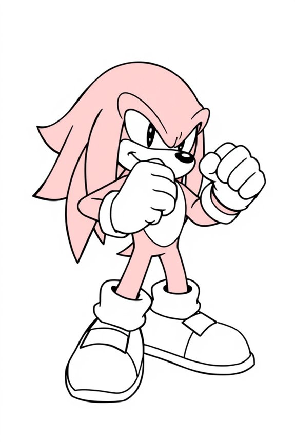 Knuckles the Echidna Coloring Sheet