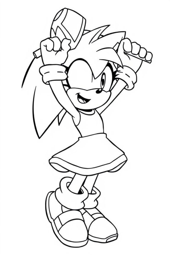 Amy Rose Coloring Sheet