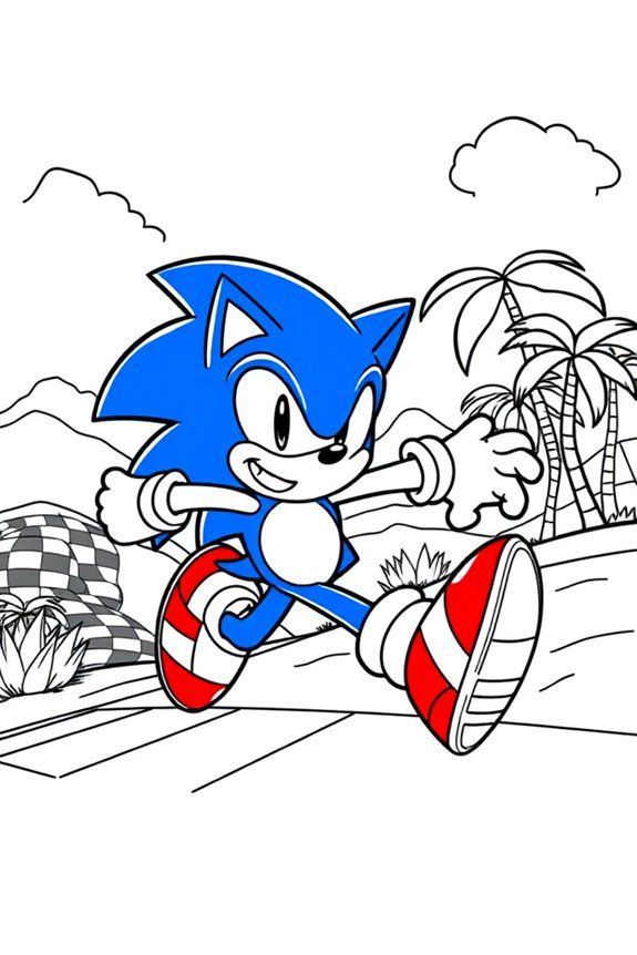 Classic Sonic Retro Style Coloring Sheet