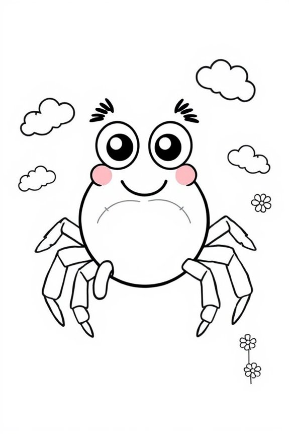 Cute Cartoon Spider Coloring Sheet