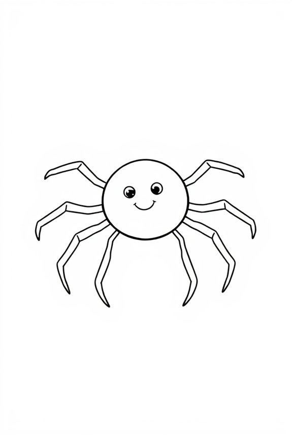 Simple Line Art Spider Coloring Sheet