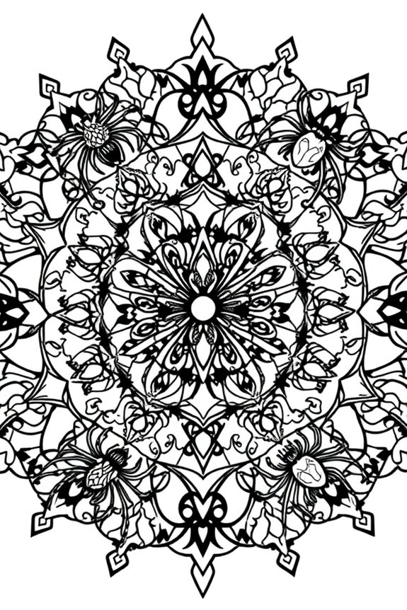 Spider Mandala Coloring Sheet