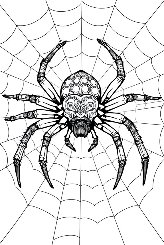 Realistic Spider Coloring Sheet