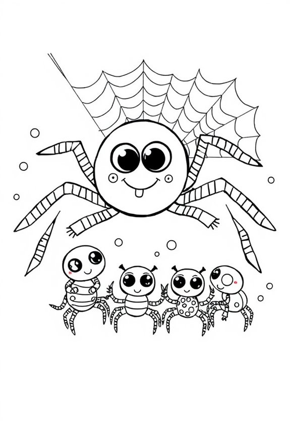 Creative Spider Family Coloring Sheet