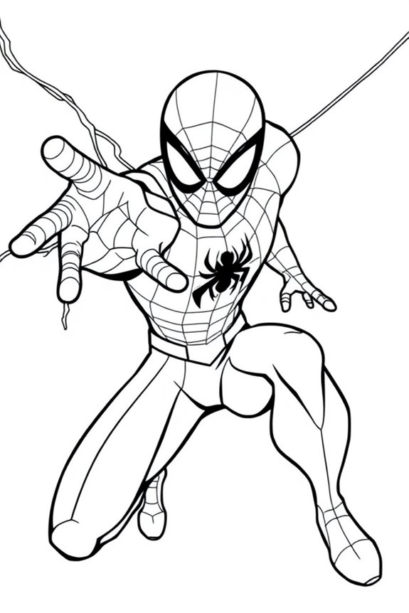 Spiderman Simple Pose Coloring Sheet