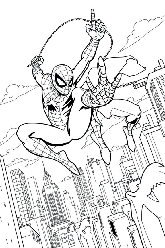 Spiderman vs Villain Coloring Sheet