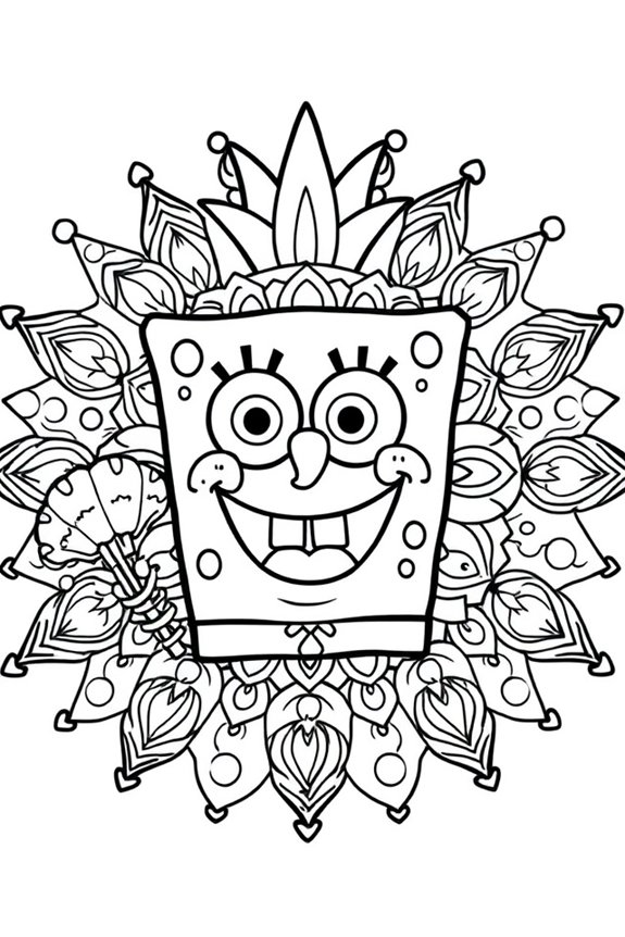 SpongeBob Mandala Coloring Sheet