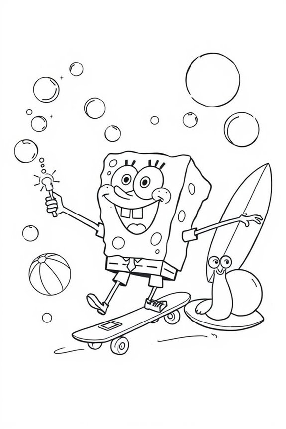 SpongeBob Fun Activities Coloring Sheet