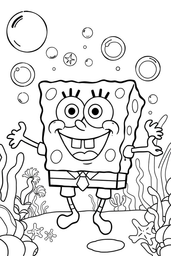 SpongeBob Bubble Fun Coloring Sheet