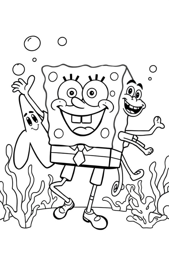 SpongeBob Adventure Coloring Sheet