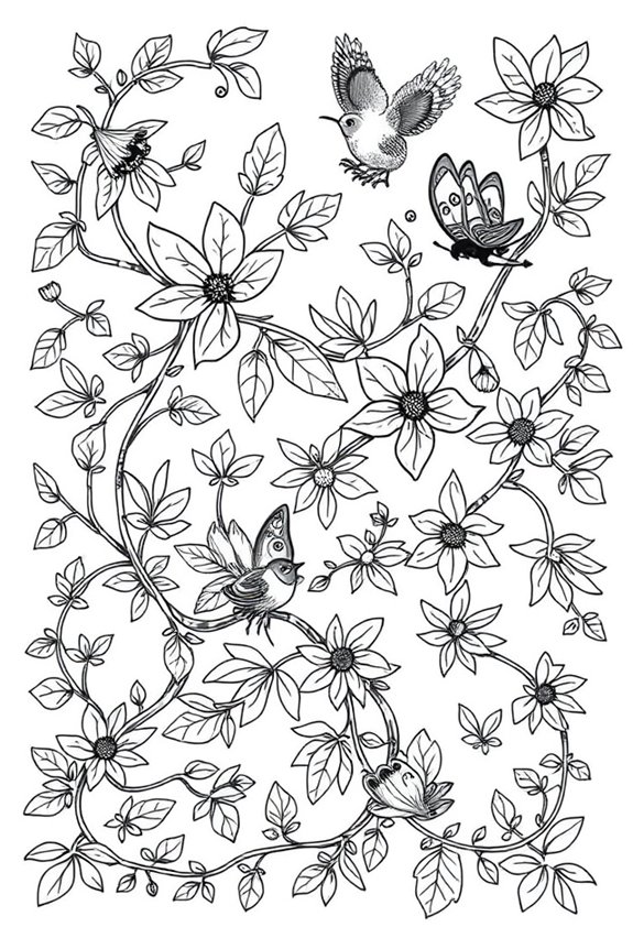 Nature-Inspired Stitch Coloring Sheet