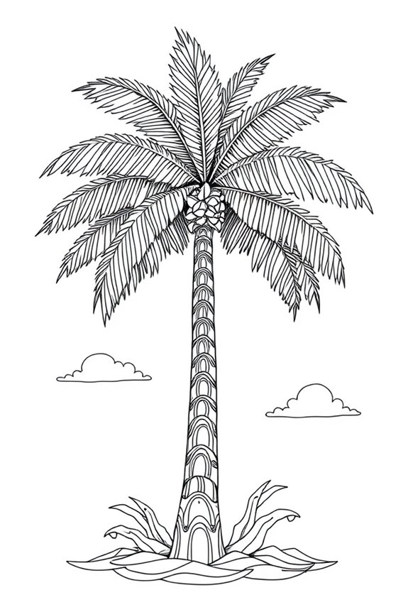 Tropical Palm Tree Coloring Sheet
