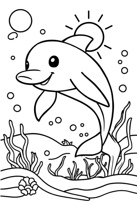 Playful Dolphin Coloring Sheet