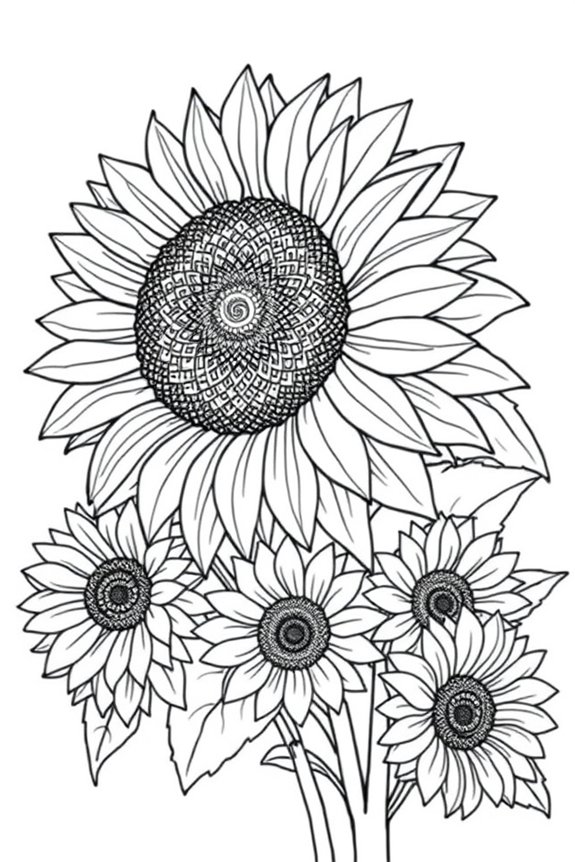 Sunflower Coloring Sheet