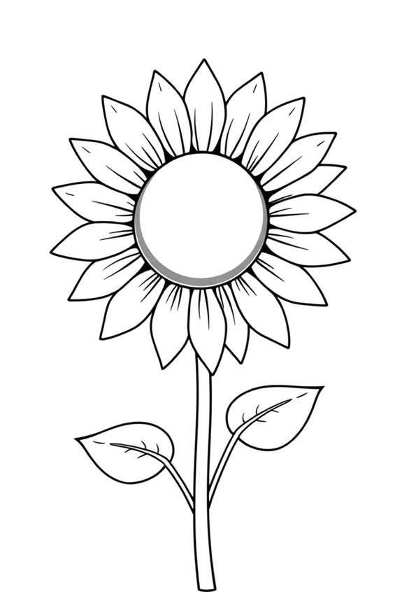 Simple Sunflower Coloring Sheet