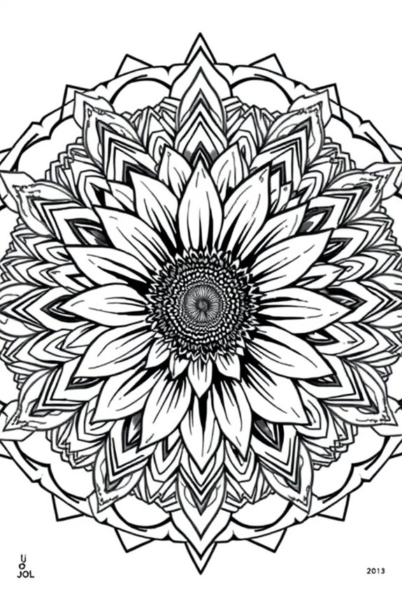 Mandala Sunflower Coloring Sheet
