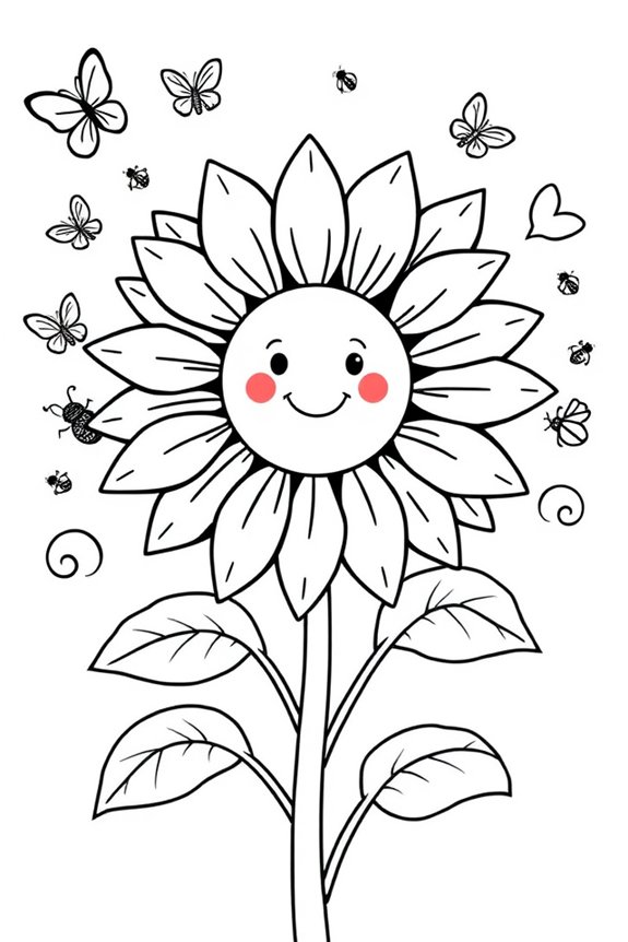 Cute Sunflower Coloring Sheet
