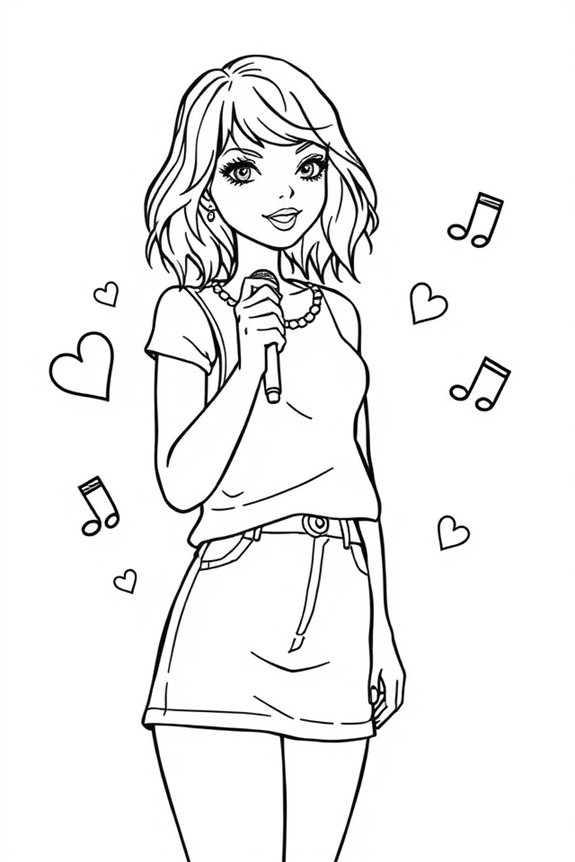 Taylor Swift Simple Coloring Sheet
