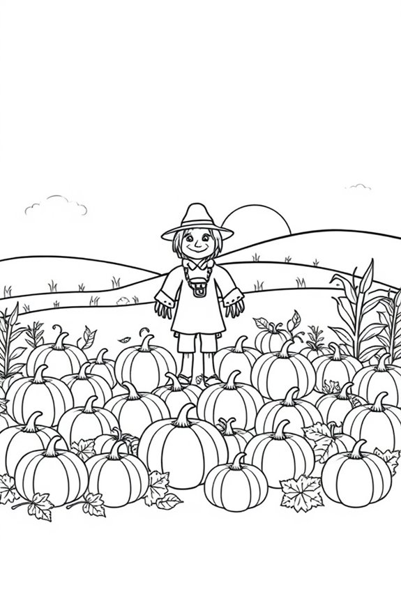 Pumpkin Patch Coloring Sheet