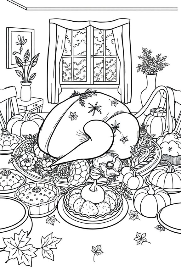 Harvest Feast Coloring Sheet