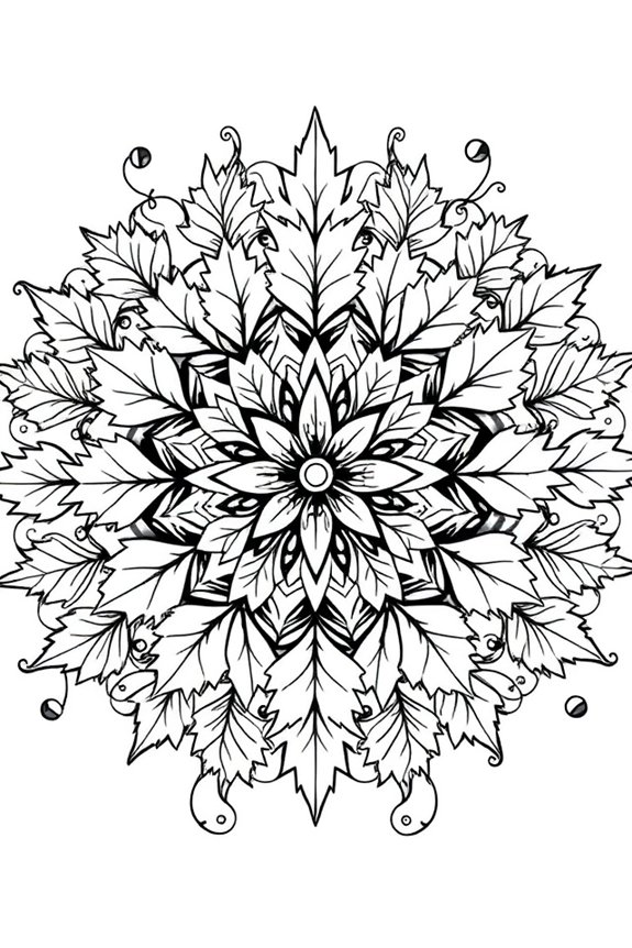 Autumn Leaves Mandala Coloring Sheet