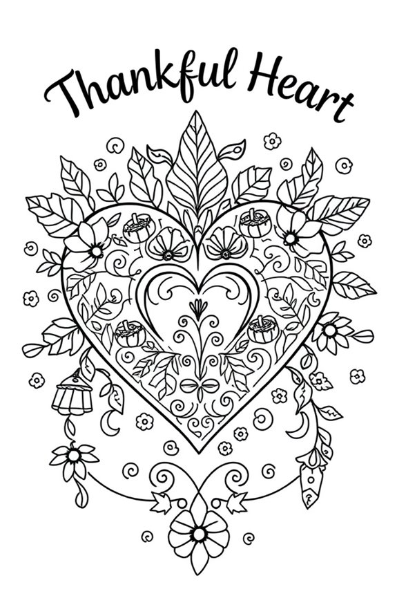Thankful Heart Coloring Sheet