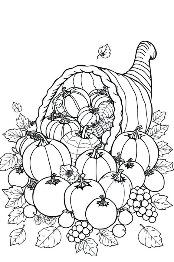 Fall Fruits Coloring Sheet