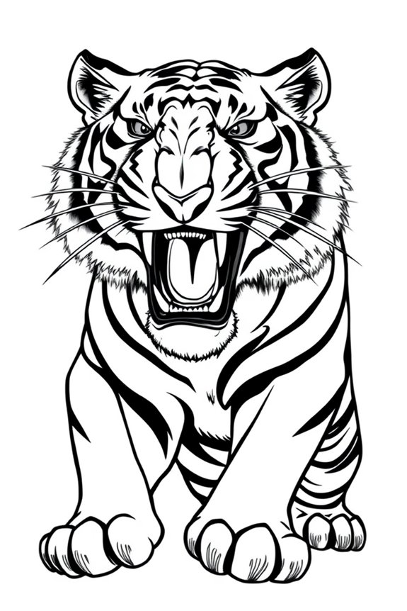 Roaring Tiger Coloring Sheet