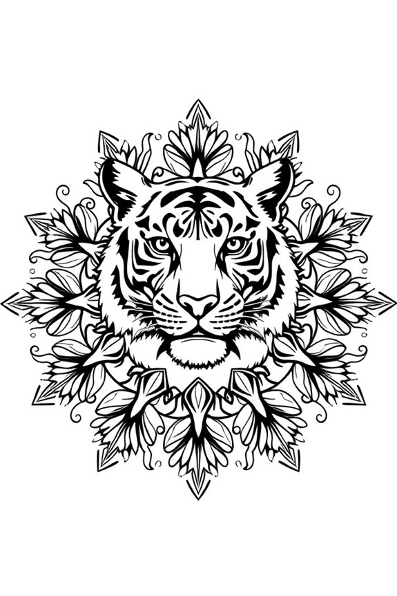 Mandala Tiger Coloring Sheet