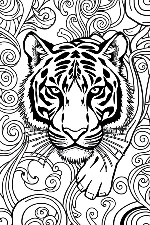 Abstract Tiger Patterns Coloring Sheet
