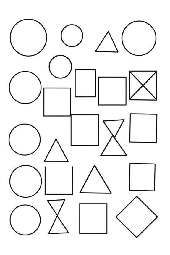 Simple Geometric Shapes Coloring Sheet