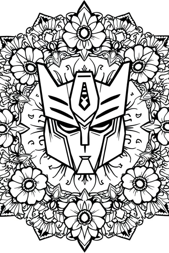 Transformers Friendship Mandala coloring sheet