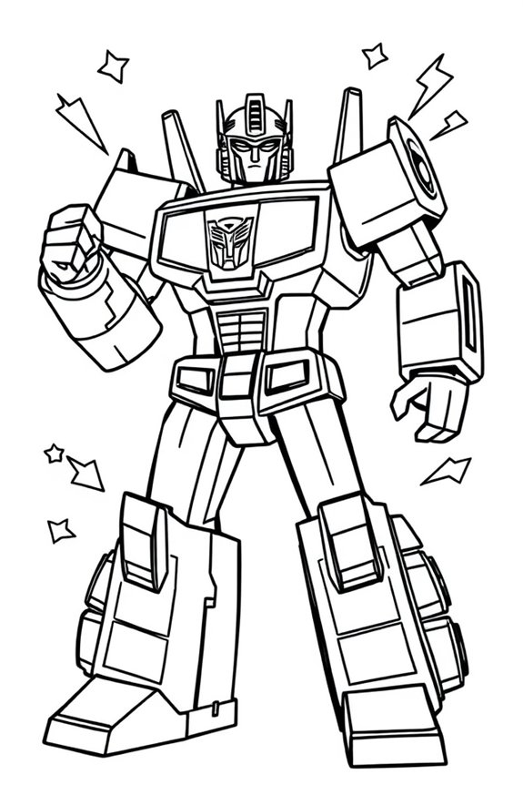 Transformers Simple Shapes coloring sheet