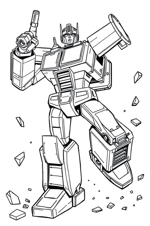 Transformers Action Pose coloring sheet