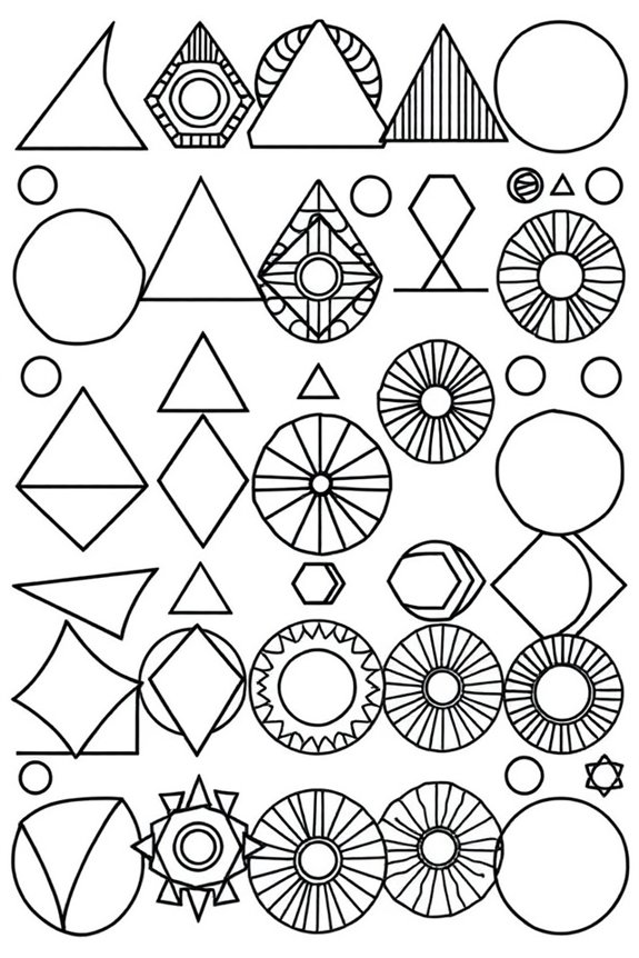 Geometric Shapes Coloring Sheet