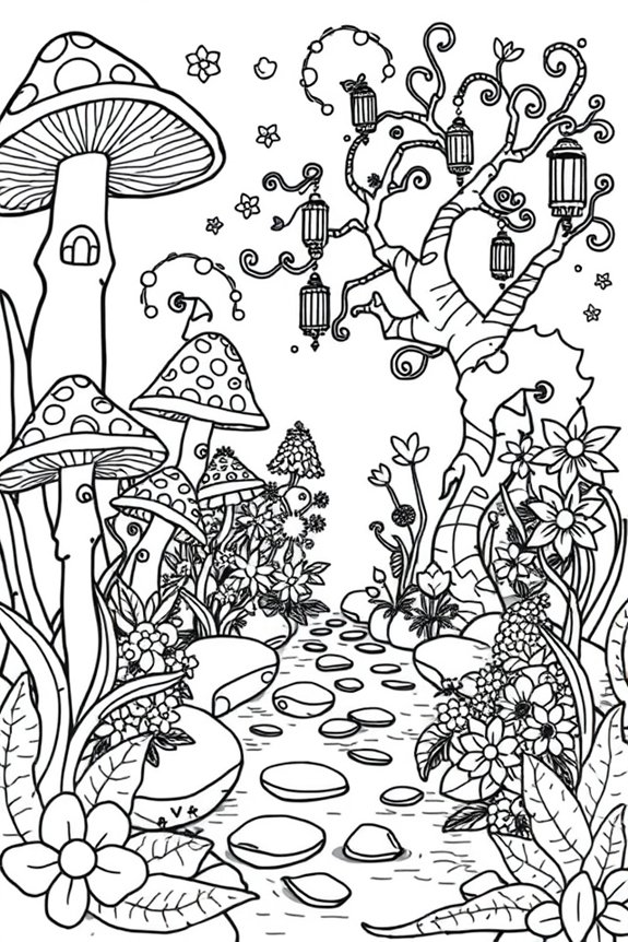 Fantasy Garden Coloring Sheet