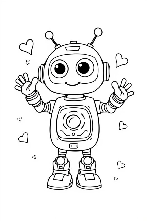 Cute Robot Coloring Sheet